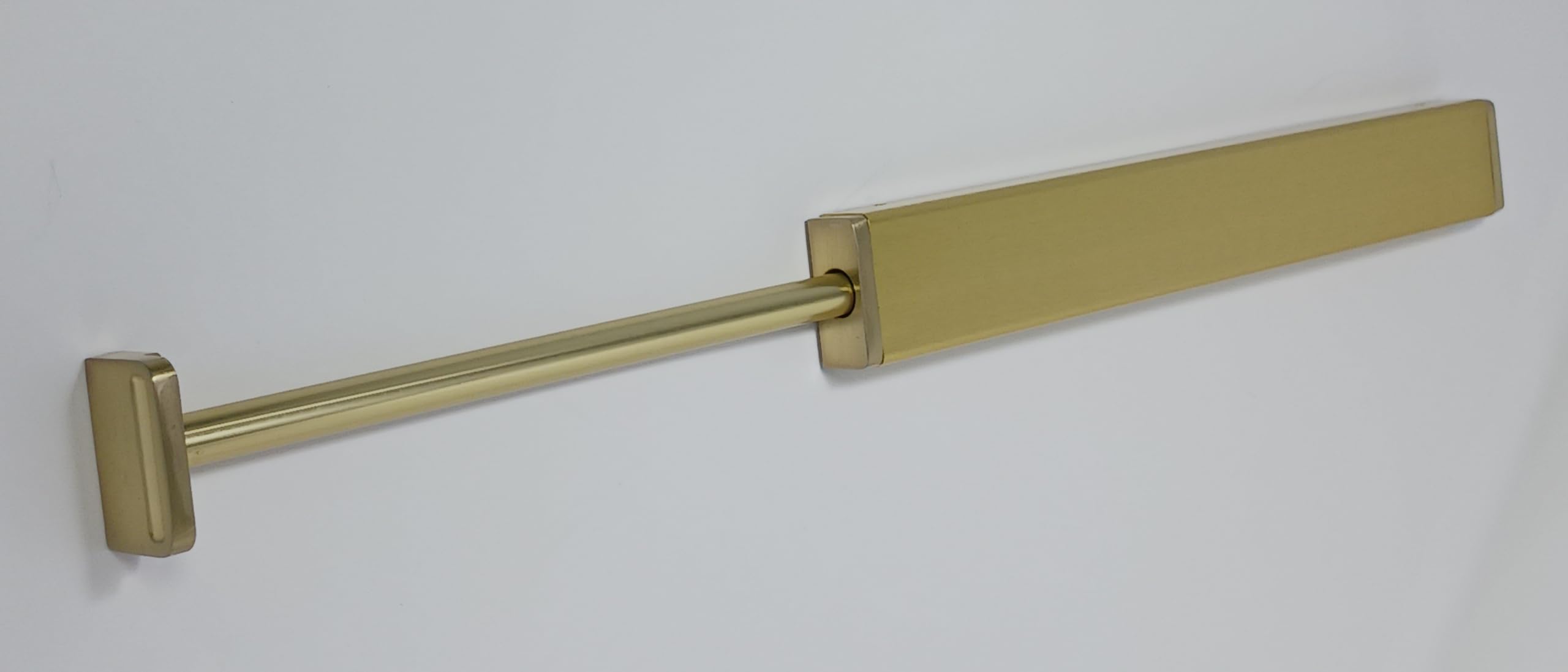 Designer Wardrobe Reversible Closet Valet Rod 11.75" or 13.75" Length with 8.5" Retractable Pullout Extension and Installation Hardware (Matte Brass, 11.75 Inch Long)