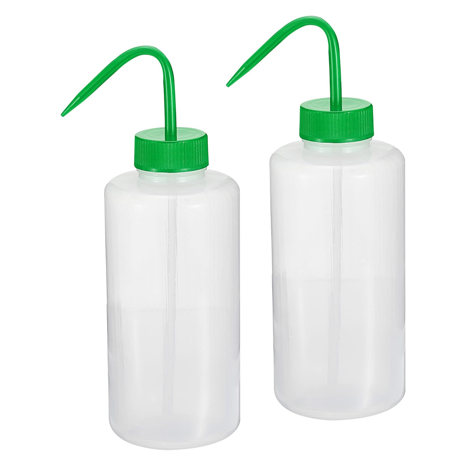 PATIKIL 1000ml Wash Bottle, 2pcs Plastic Squeeze Bottle Wide Mouth Bottle Watering Tools Foam Bottle for Green Soap Cleaning Washing Irrigation, Clear Green