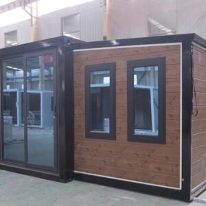 13X20 feet, 20X40 feet Prefabricated Portable House with Glass Doors and Windows for Camping, Outdoor Living, Office, Villa, Guard House, Hotel, Shop Warehouse, Workshop, Luxury House