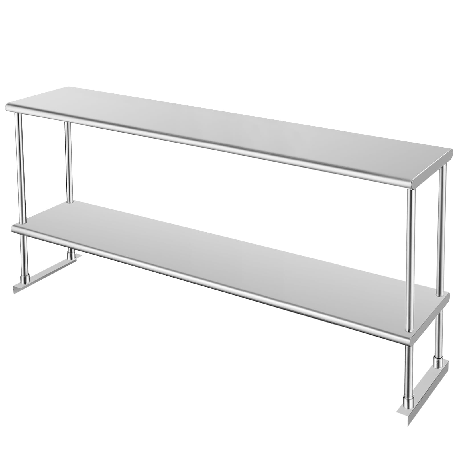 HARDURA Stainless Steel Overshelf 12X72 Inches, NSF Commercial Double Shelf for Prep Work Table in Restaurant, Home and Kitchen