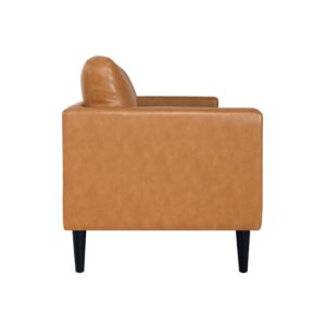 Naomi Home Genuine Leather Loveseat Sofa - Revel in Exquisite Leather Opulence - Unparalleled Luxury Mid-Century Leather Couch- Embodiment of Cozy Lounging and Contemporary Design, Tan