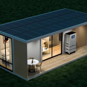 Generic Smart Portable Prefabricated Capsule Compact House Home with Deck with Balcony Spacious Bedroom.Smart Door Entry, Smart washroom Sunroof Solar Option, white