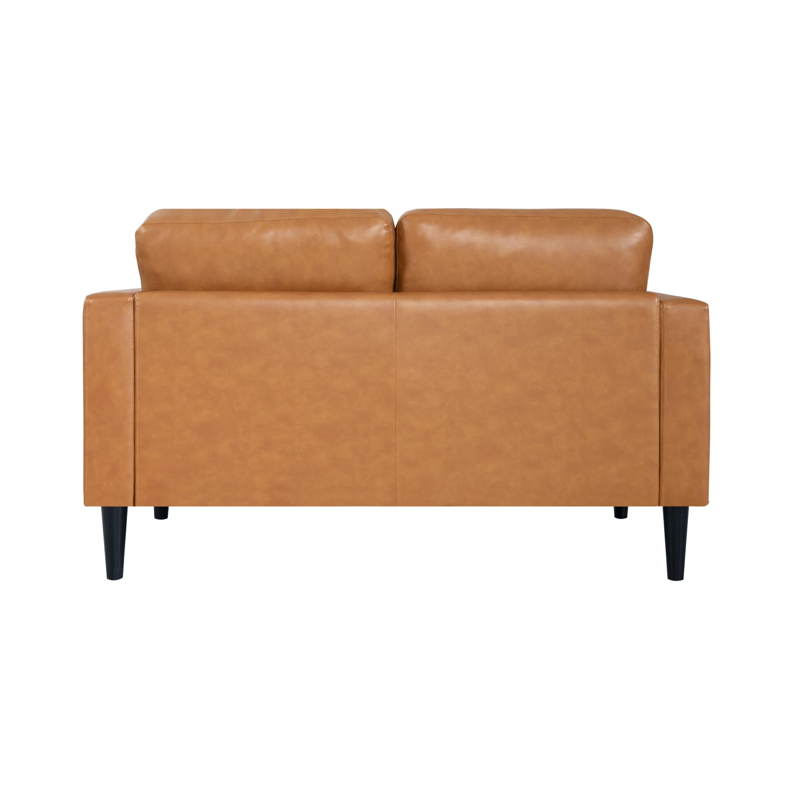 Naomi Home Genuine Leather Loveseat Sofa - Revel in Exquisite Leather Opulence - Unparalleled Luxury Mid-Century Leather Couch- Embodiment of Cozy Lounging and Contemporary Design, Tan