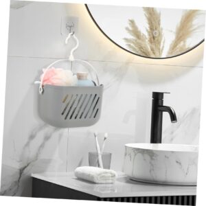 Ciieeo Plastic Hanging Shower Caddie Basket Kitchen Organizer Hanging Storage Basket with Hooks for Home Bathroom Kitchen Pantry Grey