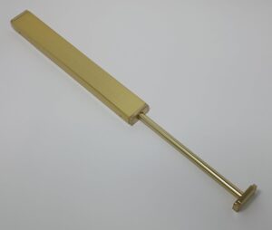 designer wardrobe reversible closet valet rod 11.75" or 13.75" length with 8.5" retractable pullout extension and installation hardware (matte brass, 11.75 inch long)