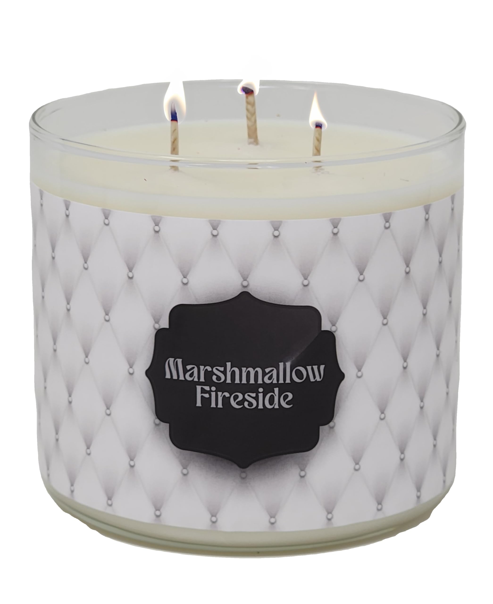 Marshmallow Fireside Candle ~ Highly Scented Large 3-Wick Candle ~ Soy and Coconut Wax Blend