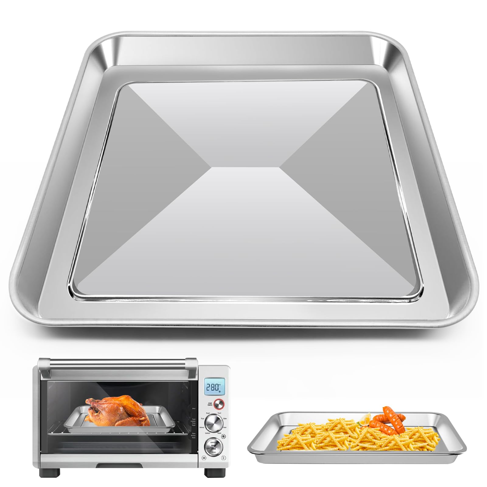 GWY 12" × 12" Baking Pan for Breville Smart Oven BOV800XL, Smart Oven Plus BOV810BSS, Smart Oven Pro BOV845BSS, Smart Oven Air BOV900BSS, Compatible with Ninja SP100 SP101 SP1001C SP201 Air Fry Oven