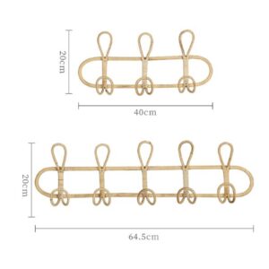 Generic Wall Mounted Coat Rack Clothes Hooks Simple Ornament Supplies Porch Hanging Rattan Clothes Hanger, 5 Hooks, Optional