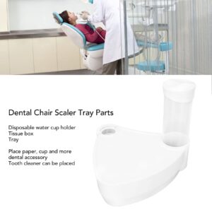 Dental Chair Cup Storage Holder, 3 in 1 Dental Chair Cup Storage Holder with Tissue Box Scaler Tray Parts for Thick Dental Chair