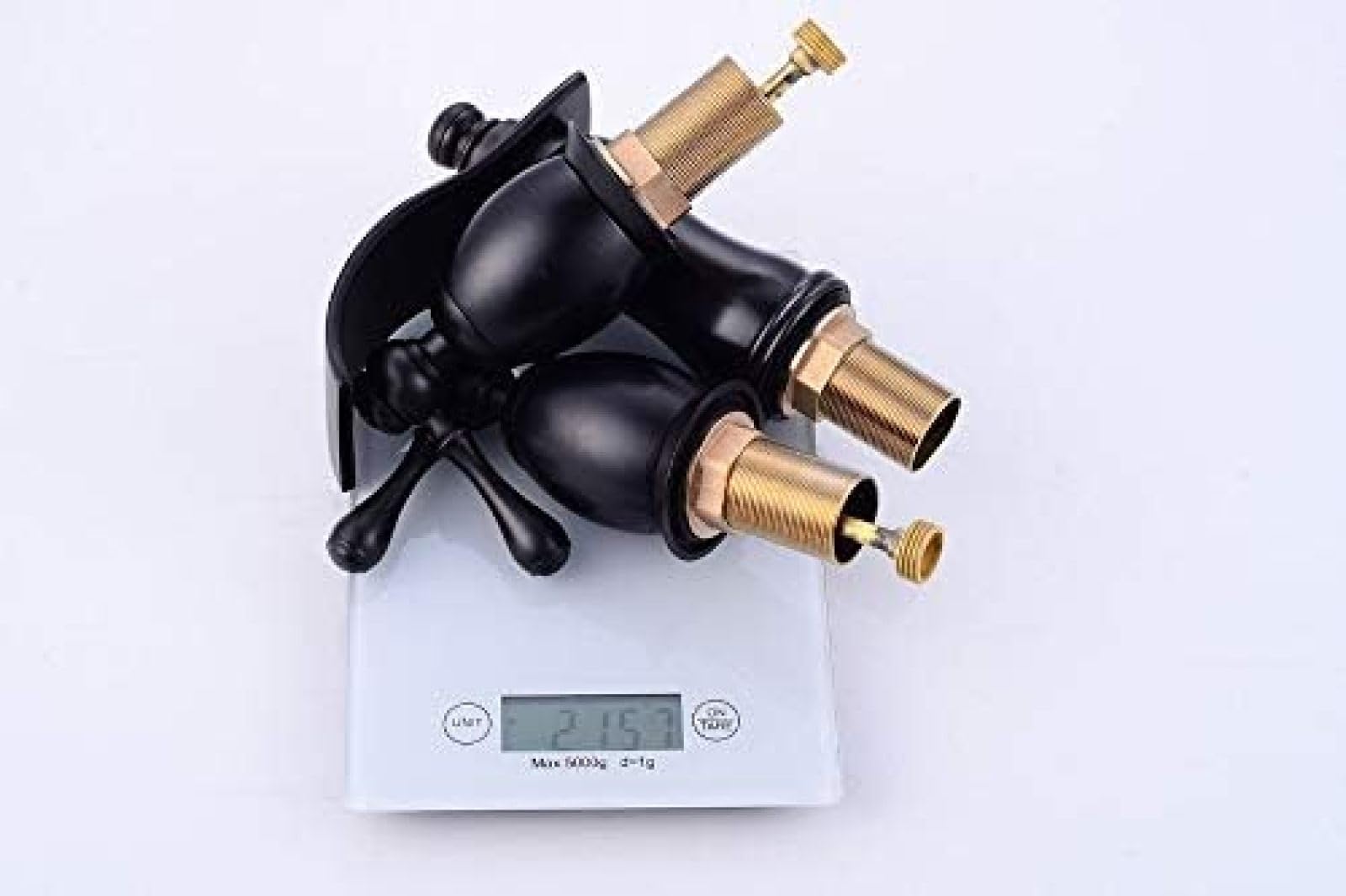 HOONWEAR Kitchen & Bath Fixtures Taps Faucet,EuropUPC Black Ancient Basin Three-Hole Faucet Retro Wash Basin Faucet Bathroom Three-Piece Hot and Cold Waterfall Faucet, CF001