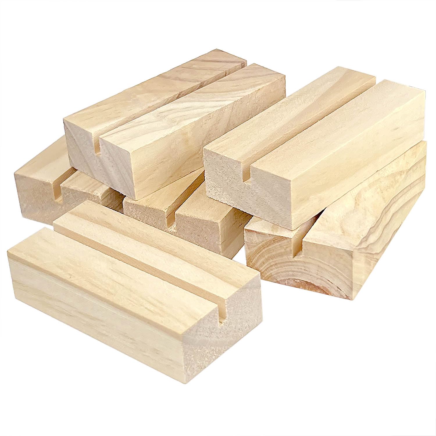 6 Pcs Wood Picture Holders Place Card Holders Table Number Stands Card Holder Wooden Stands Name Card Holders for Display, Table Setting, Wedding, Home Decoration (2.75 x 1.38 x 0.71 Inch)