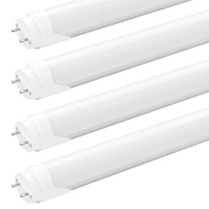 shinestar t8 led bulbs 4 foot, tube lights 18w 5000k daylight, ballast bypass, dual-end, t8 t10 t12 led replacement for fluorescent tubes, 2 pin g13 base, frosted cover, 4 pack