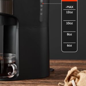 FOHERE Coffee Maker, Single Serve Iced and Hot Coffee Brewer for K Pod & Ground Coffee, with 90s Fast Brewing, 6 to 14 Oz Brew Sizes, 1000W Compact Coffee Machine with Water Window and Descaling Mode