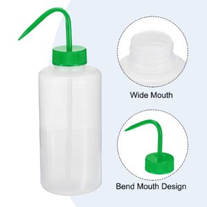 PATIKIL 1000ml Wash Bottle, 2pcs Plastic Squeeze Bottle Wide Mouth Bottle Watering Tools Foam Bottle for Green Soap Cleaning Washing Irrigation, Clear Green