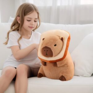 NXNYNZ Cute Capybara Plush Kawaii Soft Capybara Plush Doll Pillow with Bread Capybara Stuffed Aniamls Toys for Girls Kids Adults Birthdays Valentines Gift 12 inch