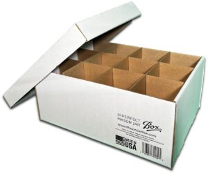 the perfect mason jar box, quart. set of 3 cardboard canning jar storage & moving boxes. each box holds 12 quart-size jars (32 oz), no tape required