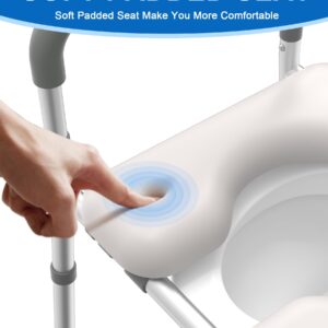 HOMLAND Raised Toilet Seat with Handles, Toilet Seat Riser for Seniors with Adjustable Height & Width, FSA/HSA Eligible 400lb Handicap Elevated Toilet Seat for Elderly, Pregnant, Fit Any Toilet