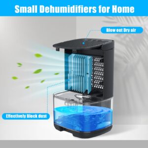 Dehumidifiers for Bedroom 35oz Small Dehumidifier for Home 2500 Cubic Feet(350sq ft) with 7 LED Lights, Ultra Quiet & Auto Shut off Dehumidifier for Bathroom Basement Closet Garage RV, Black