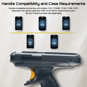 Trigger Handle for Zebra Symbol TC51 TC510K TC52 TC56 TC57 Handheld Barcode Scanner Mobile Computer - P/N: TRG-TC51-SNP1-01 (Requires Protective Case for Use; Case PN: SG-TC5X-EXO1/EXONHS-01)