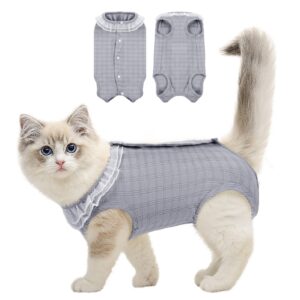 sawmong cat surgery recovery suit,breathable cat onesie for skin diseases,after surgery spay surgical abdominal wound,e-collar alternative