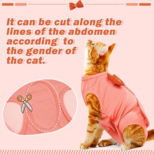 OUOBOB Cat Recovery Suit, Cat Onesie for Cats After Surgery Female Male, Cone of Shame Alternative Surgical Spay Suit, Cat Body Suit Preventing Cats from Licking Wounds Weaning Neuter Orange L