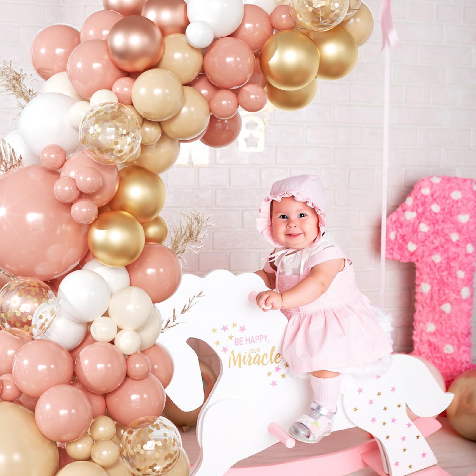 139pcs Blush Pink Balloons Garland Arch Kit rose gold balloon Retro Dusty Pink Pastel Orange baby shower decorations wedding decorations bridal shower decorationsBirthday decoration