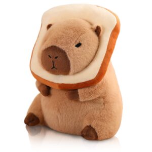 nxnynz cute capybara plush kawaii soft capybara plush doll pillow with bread capybara stuffed aniamls toys for girls kids adults birthdays valentines gift 12 inch