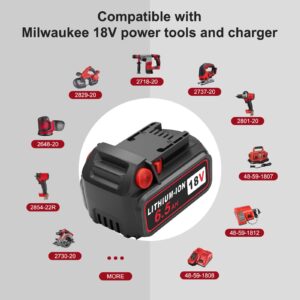 Komifolen 4 Pack 6.5Ah Replacement Battery 48-11-1865 Compatible with Milwukee M18 Batteries 48-11-1830 48-11-1862 48-11-1850 Work with Milwaukee 18V Chargers