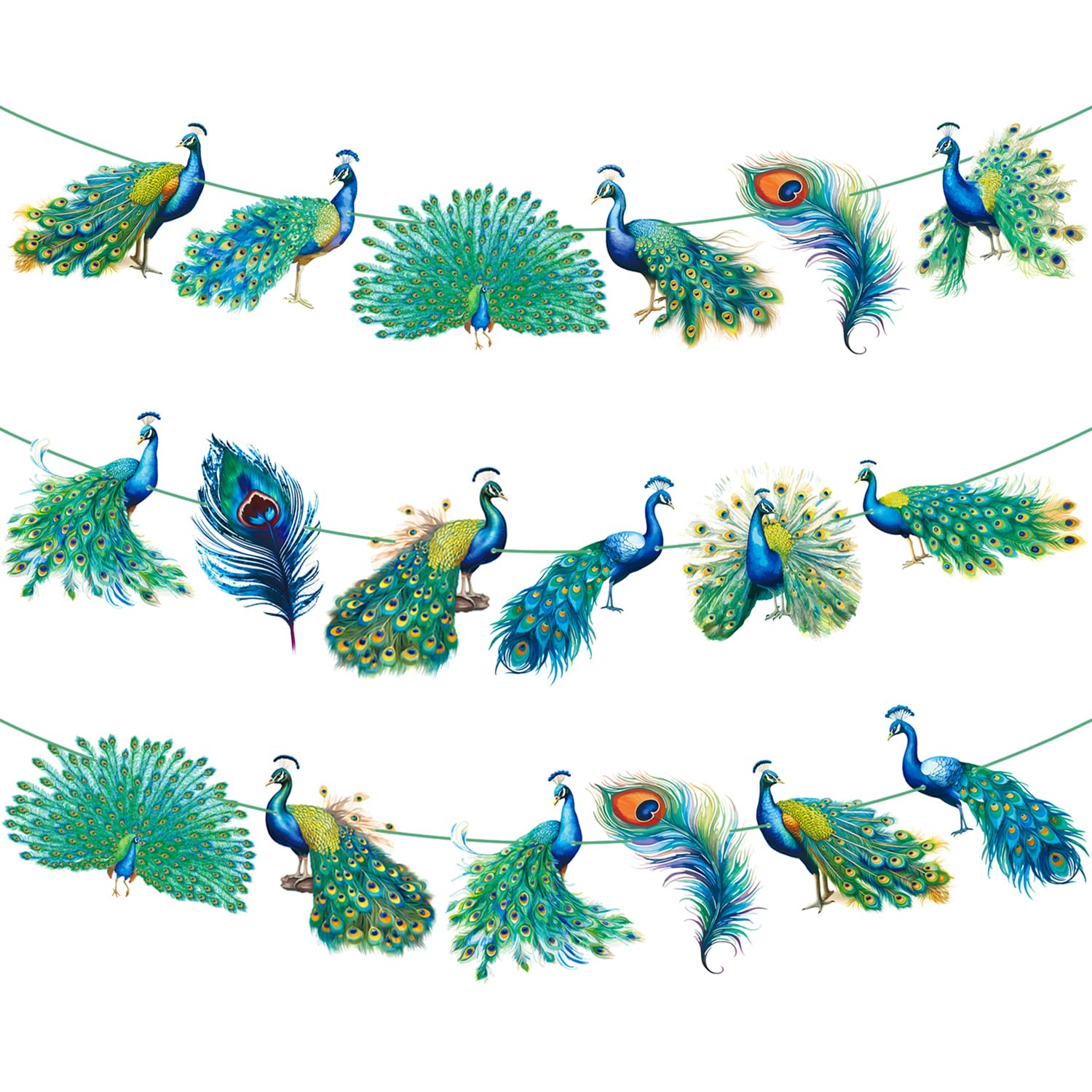 Peacock Party Banner Peacock Birthday Party Decorations Peacock Cutout Banner Peacock Birthday Party Supplies for Zoo Bird Theme Baby Shower Supplies