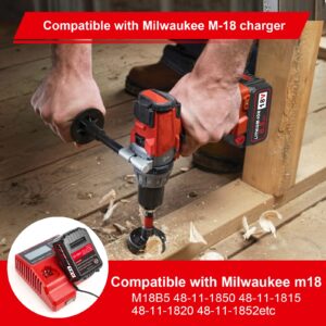 Komifolen 4 Pack 6.5Ah Replacement Battery 48-11-1865 Compatible with Milwukee M18 Batteries 48-11-1830 48-11-1862 48-11-1850 Work with Milwaukee 18V Chargers