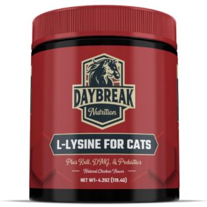 l-lysine for cats and kittens - 900 mg l lysine powder for cats for immunity & respiratory support - cat supplement with l-lysine, prebiotics, krill, & dmg for immune system, eye health & sneezing