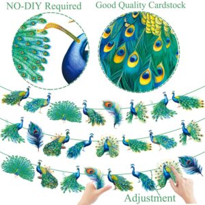 Peacock Party Banner Peacock Birthday Party Decorations Peacock Cutout Banner Peacock Birthday Party Supplies for Zoo Bird Theme Baby Shower Supplies