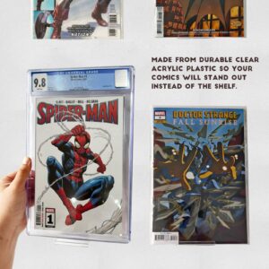 12pcs Clear Floating Comic Book Display Shelves, Comic Book Shelf Stand Wall Mount Display, Comics Books Case Frame Holder, Comic Book Showcase Display Case