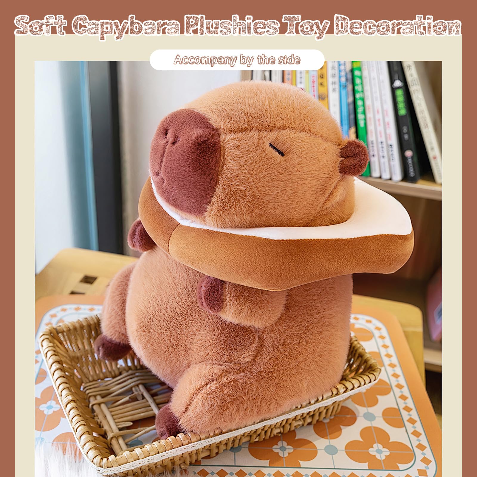 NXNYNZ Cute Capybara Plush Kawaii Soft Capybara Plush Doll Pillow with Bread Capybara Stuffed Aniamls Toys for Girls Kids Adults Birthdays Valentines Gift 12 inch