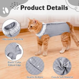 ASENKU Cat Recovery Suit, Cat Surgery Recovery Shirt Female After Surgery for Abdominal Wounds,Cat Onesie Anti Licking Wounds, E-Collar Alternative for Female Cats Kitten