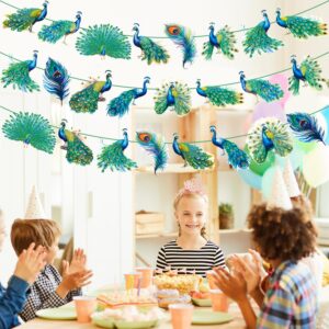 Peacock Party Banner Peacock Birthday Party Decorations Peacock Cutout Banner Peacock Birthday Party Supplies for Zoo Bird Theme Baby Shower Supplies