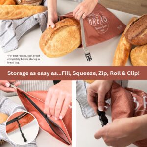 ModKitchn Reusable Bread Bags for Homemade Bread, 2-Pack XL Sourdough Bread Bags, Freezer Safe Bread Container, Bread Storage for Homemade Bread, Perfect Bread Making Accessories