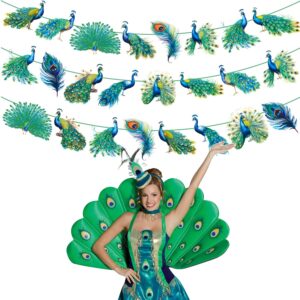 Peacock Party Banner Peacock Birthday Party Decorations Peacock Cutout Banner Peacock Birthday Party Supplies for Zoo Bird Theme Baby Shower Supplies