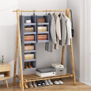 FLYBOX Hanging Closet Organizer, Collapsible Closet Hanging Organizer, 3 Shelf Sturdy Hanging Shelves for Closet & Ideal for RV,Camper Bed Side Closets Gray, 29 ¾" H X 12" W X 12" D, 1-Pack