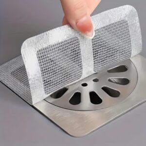 Disposable Shower Drain Hair Catcher Mesh Stickers, 50 Pack Disposable Shower Drain Cover, Mesh Drain Cover, Disposable Shower Drain Cover for Bathroom Bathtub, Bathroom Accessories