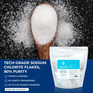 1ness Tech Grade Sodium Chlorite 80% Flakes - Pure & Natural | (6 LBS)