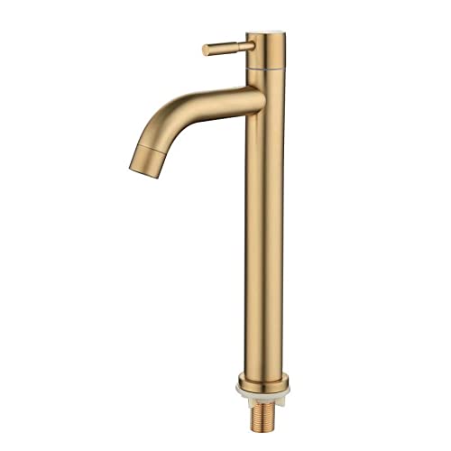 GeRRiT Brushed Gold Bathroom Basin Single Hole Cold Handle Shower Head Faucet Bath for Kitchen Sink Water Tap Toilet Hardware