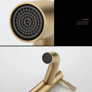 GeRRiT Brushed Gold Bathroom Basin Single Hole Cold Handle Shower Head Faucet Bath for Kitchen Sink Water Tap Toilet Hardware