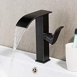 Kitchen Taps Basin Faucet Bathroom Waterfall Faucet Mixer Single Handle Brass Faucet Hot and Cold Bath Mixers Square Taps