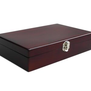 Lutong Wooden Storage Box with Hinged Lid and Front Clasp for Craft Gifts storage box - 9.85" x 6.30" x 2.25"