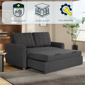 Serta Galway Convertible Loveseat, Charcoal