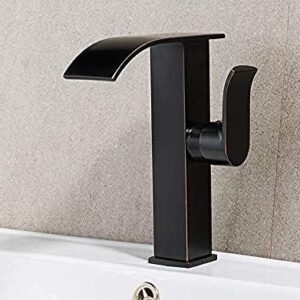 Kitchen Taps Basin Faucet Bathroom Waterfall Faucet Mixer Single Handle Brass Faucet Hot and Cold Bath Mixers Square Taps