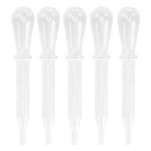 pergar 100pcs disposable pipettes dropper, plastic pipettes, 1.5ml plastic pipettes droppers, clear graduated eye dropper, mini transfer pipettes droppers for home use, science class, experiments