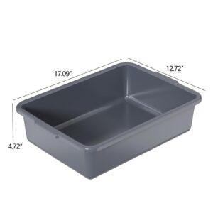 Morcte 12-Pack 13 L Commercial Bus Box, Plastic Bus Tub/Wash Basin, Gray