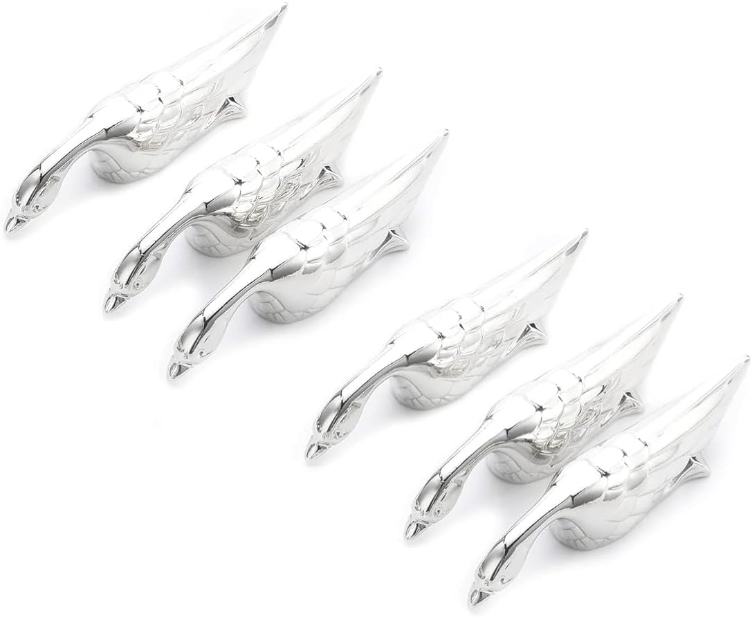 Swan Lake Knife Rest for Table Setting, Silver, Set of 6